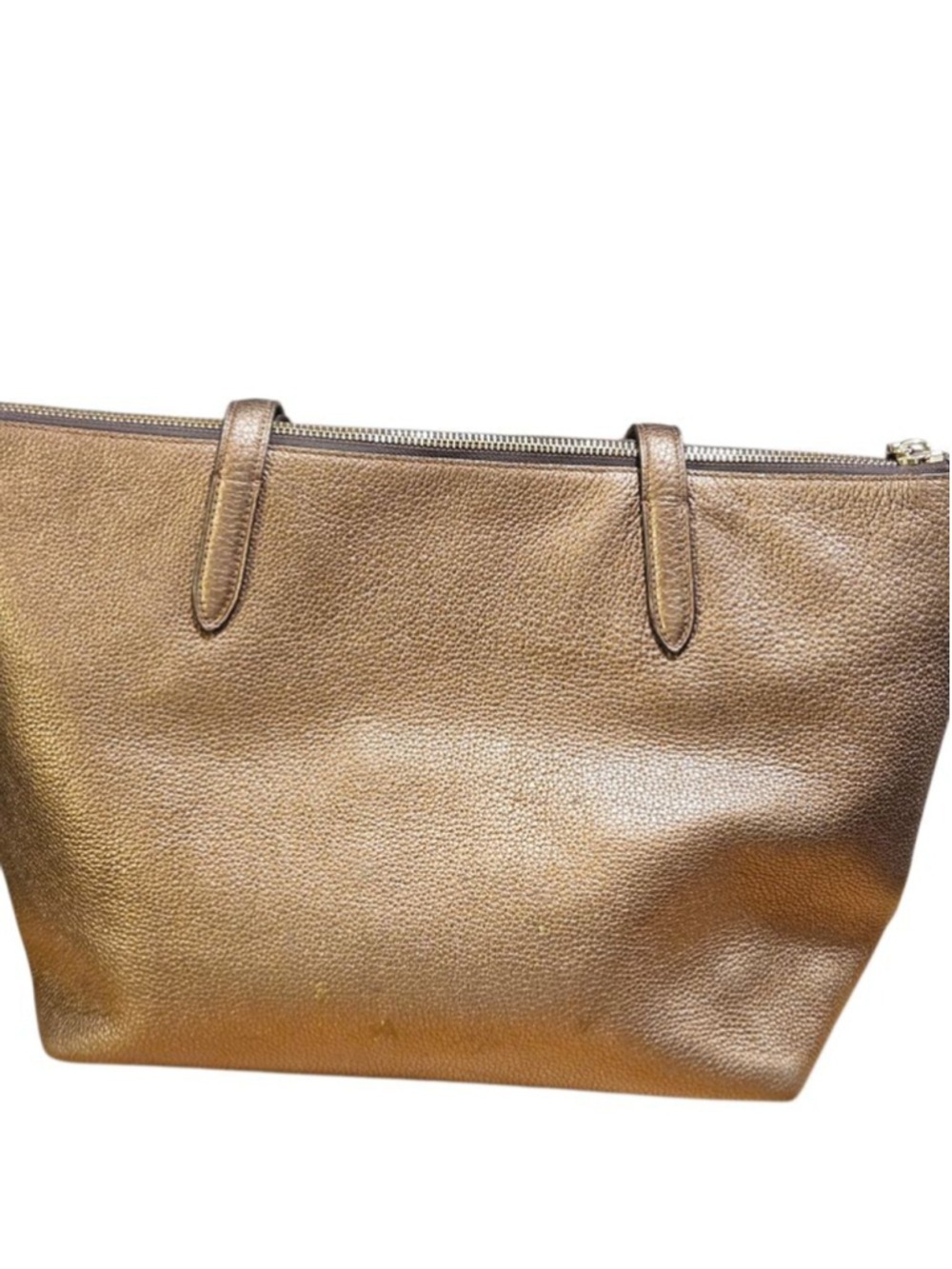 Coach Bronze Leather Tote Bag One Size - Picture 3 of 16